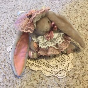 Vintage Victorian Lop Eared Pink Easter Bunny